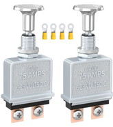 6un Heavy Duty 75 Amp 6-28V DC ON-OFF Push Pull Switch with Chrome-Plated Knob