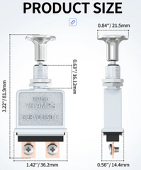 6un Heavy Duty 75 Amp 6-28V DC ON-OFF Push Pull Switch with Chrome-Plated Knob
