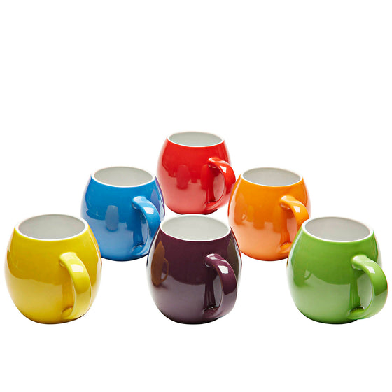 Amethya Premium Ceramic Set of 6, Colorful Meal Stoneware (Coffee Mugs)