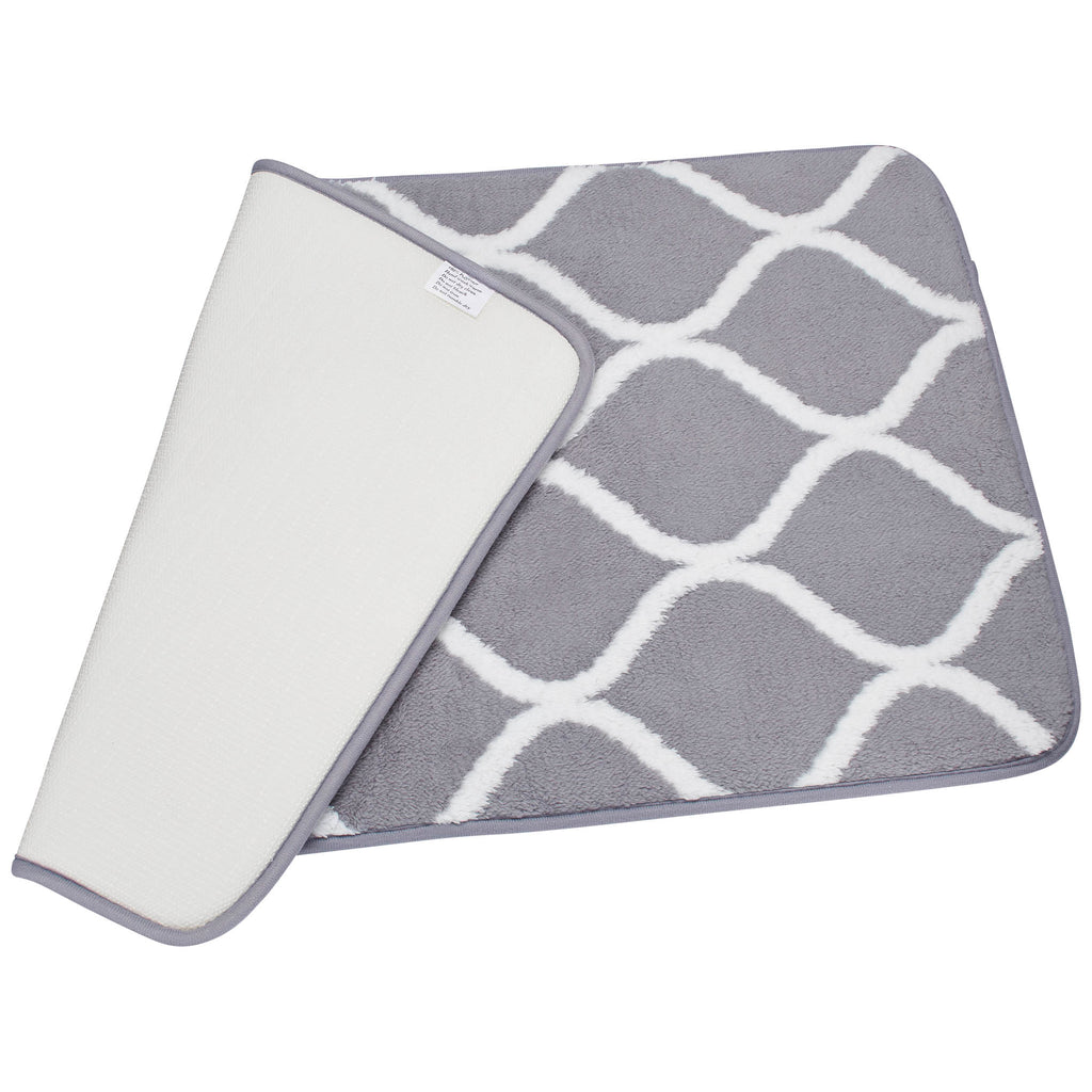 Over the Floor 3-Piece Bathroom Mat Set, Extra Soft Memory Foam Combo - Rug, Contour Mat and Lid Cover (Grey)