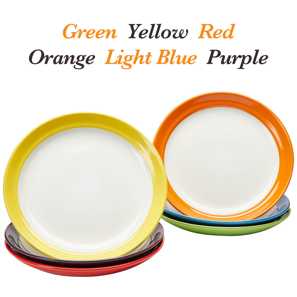 Amethya Premium Ceramic  Set of 6, Colorful Meal Stoneware (Dinner Plates)